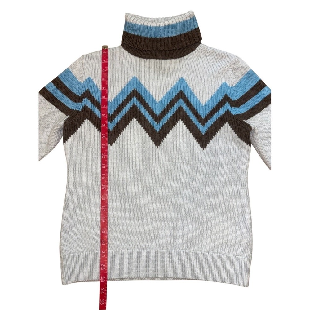 Perfect Moment Light Blue Chevron Zip-Turtleneck Sweater - Picture 9 of 9